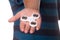 Boy`s hand holding fidget spinner