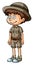 Boy in safari outfit with dizzy eyes