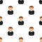 Boy Schoolchild Avatar Seamless Pattern