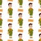 Boy scout seamless pattern camp outdoor background nature kid scouting vector illustration