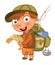 Boy Scouts. Funny cartoon character