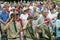 Boy Scouts saluting 76 new American citizens