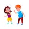 Boy Shouting And Threatening With Fist Girl Vector