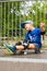 Boy on Skateboard Making Excited Hand Gesture