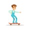 Boy On Skateboard, Traditional Male Kid Role Expected Classic Behavior Illustration
