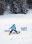 Boy on skis learning basic skills