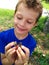 Boy with snails