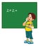 Boy Solving a Math Problem, illustration