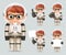 Boy Space Sci-fi Cosmonaut Realistic 3d Cartoon Astronaut Spaceman Icons Set Template Mock Up Design Vector Illustration