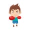 Boy Sportsman Boxing Part Of Child Sports Training Series Of Vector Illustrations