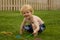 Boy spraying sprinkler