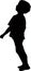 A boy standing, body silhouette vector
