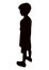 A boy standing body silhouette vector