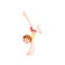 Boy standing on his hands practicing capoeira movement, capoeira dancer pose vector Illustration on a white background