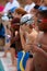 Boy Swimmers Get Ready To Swim Relay Race