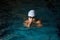 Boy swimming breaststroke