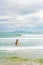 Boy swimming in the sea in Danang in Vietnam