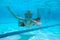 Boy swimming underwater