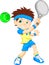 Boy tennis player cartoon