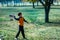 Boy Throwing Airplane Gliding Toy in the Park