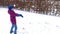 Boy throwing a snowball