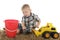 Boy, Truck, Sand and Pail