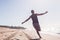 Boy Unidentified Running Beach