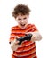 Boy using video game controller