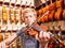 Boy Violinist Playing A Violin In A Music Store