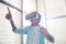 Boy In VR Headset Pointing Finger