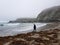 Boy walking on St Agnes Heritage Coast - beach in Cornwall