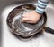 Boy washing dishes in the kitchen