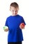 Boy with water balloons