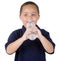 Boy with water bottle