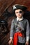 Boy wearing pirate costume
