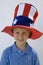 Boy Wearing Stars And Stripes Top Hat