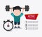 Boy weight lifting healthy lifestyle design