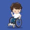 BOY IN A WHEELCHAIR BLACK CURL 03