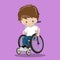 BOY IN A WHEELCHAIR BROWN STRAIGHT 04