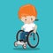 BOY IN A WHEELCHAIR ORANGE STRAIGHT 05