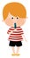 Boy with whistle, illustration, vector