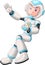 Boy In White Blue Robot Suit Cartoon