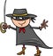 Boy in zorro costume cartoon