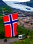 Boyabreen Glacier and norwegian flag