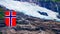 Boyabreen Glacier and norwegian flag