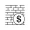 Boycott, business war, trade war icon set in thin line style. Dollar and wall