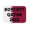 Boycott Qatar 2022 symbol icon