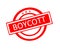 boycott written on red rubber stamp