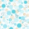 Boys blue dotted seamless pattern Polka dot abstract background blue gold circle shapes