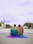 Boys couple with rainbow colored shirt.. Concept of LGBT pride. AI generated